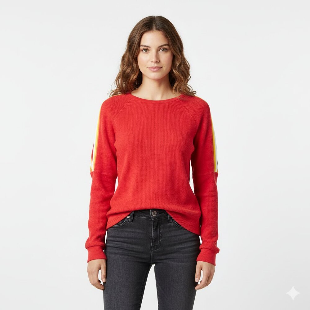 Project Social T x Urban Outfitters Red Stripe‎ Sleeve Pullover – Women’s XS